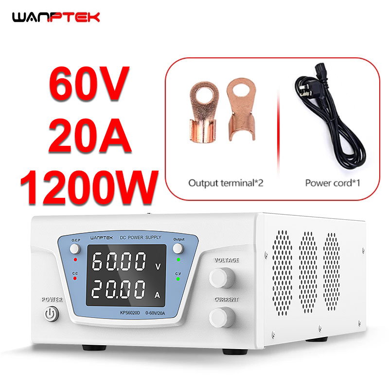 High Power 60V 20A Bench Power Supply - Wanptek Labor-Gleichstromversorgung Einstellbar 60V 10A Hochleistungs-Geregeltes